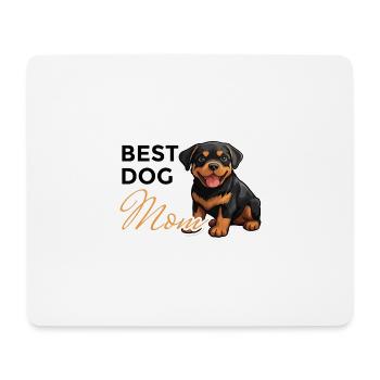Best DOG MOM mit niedlichem Baby Rottweiler - Mousepad (Querformat) - Weiß - Vorne