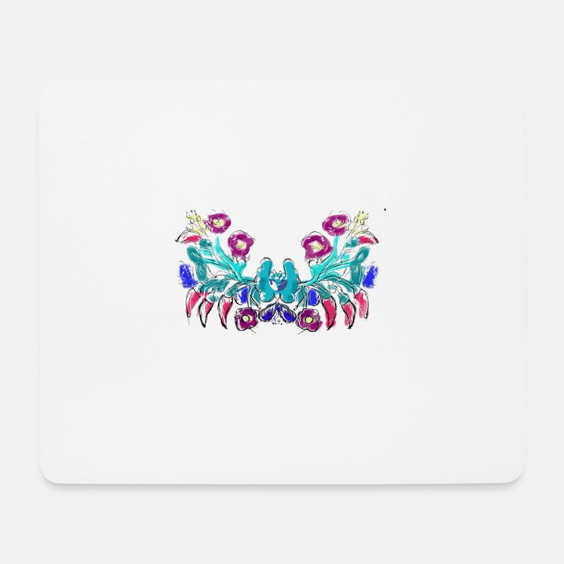 ungarische blumen,Ranke,floral,pink,Blumen,sketch - Mousepad (Querformat) - Weiß