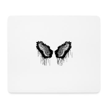 angelwings,wings,watercolor,black,angel wings - Mouse Pad (horizontal) - white - Front