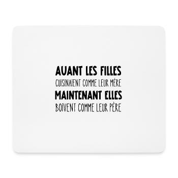 avant les filles - Tapis de souris (format paysage) - blanc - Devant