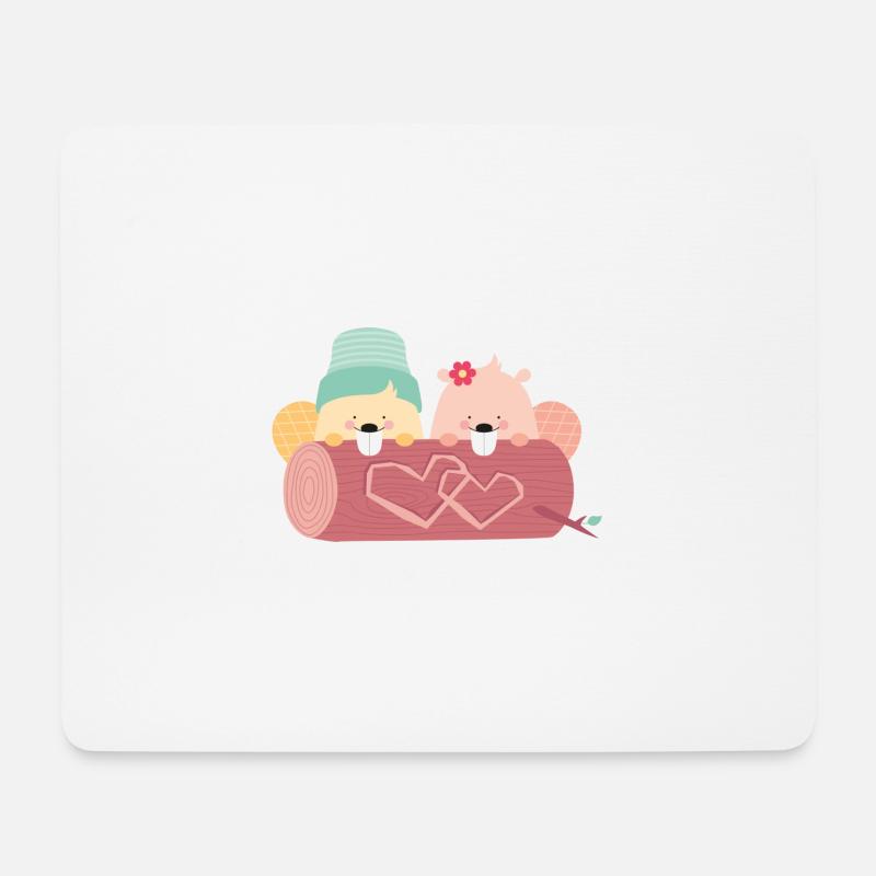 BEAVER DATE - Mousepad (Querformat) - Weiß