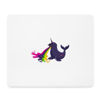 seehund,regenbogen,kotzender seehund,robbe,einhorn - Mousepad (Querformat) - Weiß - Vorne