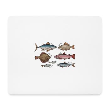 Meerestiere - Mousepad (Querformat) - Weiß - Vorne