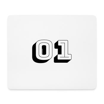 01 - Numéro -Équipe - Tapis de souris (format paysage) - blanc - Devant