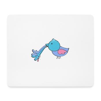 puking bird luck,bird,chicks,blue - Mouse Pad (horizontal) - white - Front