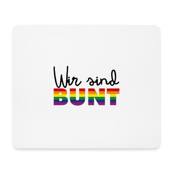 Wir sind bunt LGBTQIA+ Liebe Regenbogen Diversität - Mousepad (Querformat) - Weiß - Vorne