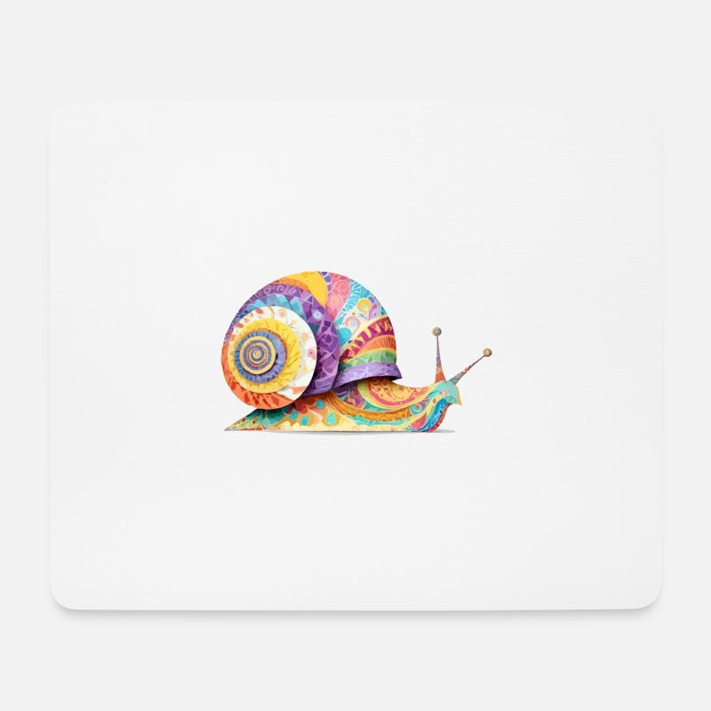 Schnecke Verspielt Entzückend Spaß Tier Bunt Niedlich - Mousepad (Querformat) - Weiß
