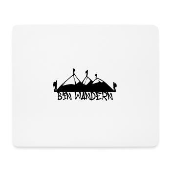bin wandern berge,berg,wandern,schwarz-weiss - Mousepad (Querformat) - Weiß - Vorne