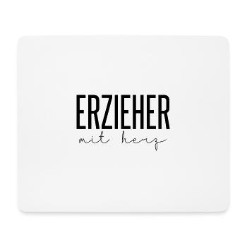 Erzieher mit Herz Erzieherin mit Herz Geschenk Fun - Mousepad (Querformat) - Weiß - Vorne
