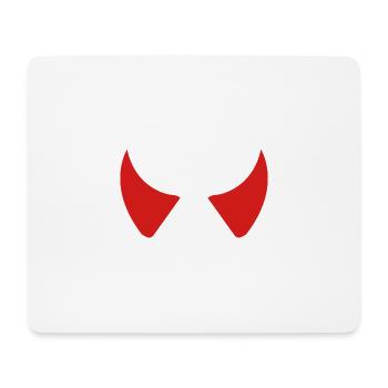 Teufelshörner - Mousepad (Querformat) - Weiß - Vorne