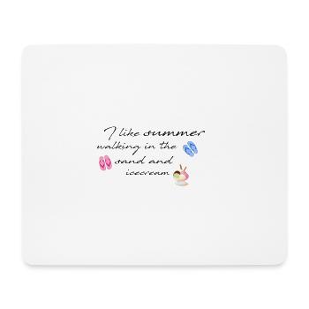 été, soleil, crème glacée, glace, typo, police, tongs - Tapis de souris (format paysage) - blanc - Devant