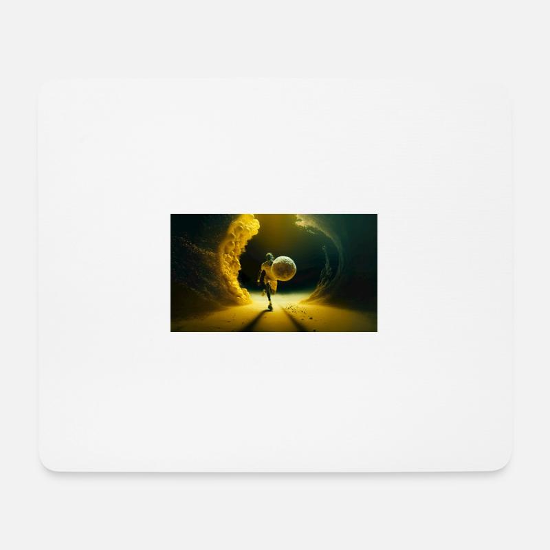 Tennis Player in Space - Mousepad (Querformat) - Weiß