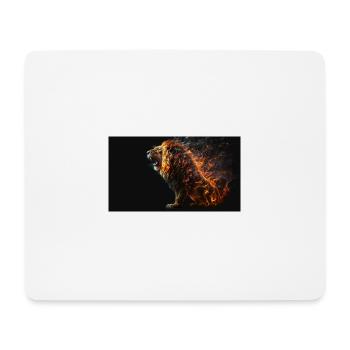 Lion on fire, generative AI - Mouse Pad (horizontal) - white - Front