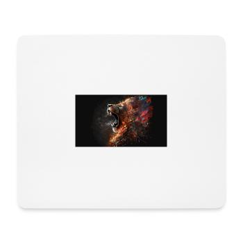 Lion on fire, generative AI - Mouse Pad (horizontal) - white - Front