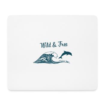Wild & Free Ocean Wave Dolphin Surf Beach Vibes - Mousepad (Querformat) - Weiß - Vorne