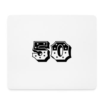 Numéro 50 - 50ème anniversaire - 50s rétro - Tapis de souris (format paysage) - blanc - Devant