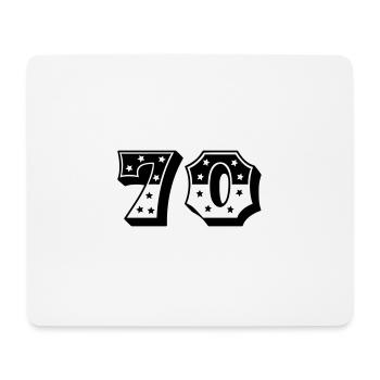 Numéro 70 - 70ème anniversaire - Années 70 rétro - Tapis de souris (format paysage) - blanc - Devant