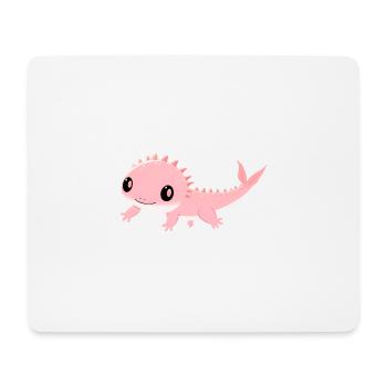 Zartrosa Dino-Liebling Axolotl - Mousepad (Querformat) - Weiß - Vorne