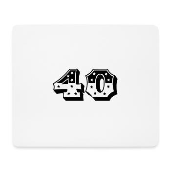 Zahl 40 - 40. Geburtstag - 40er Jahre Retro - Mousepad (Querformat) - Weiß - Vorne