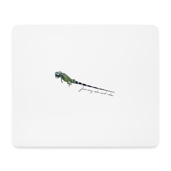 stay calm,echse,reptil,leguan - Mousepad (Querformat) - Weiß - Vorne