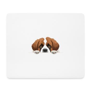 Bernhardiner Spähen Niedliches Entzückendes lustiges Tier - Mousepad (Querformat) - Weiß - Vorne