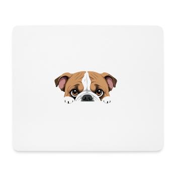 Englische Bulldogge Spähen Niedlich Entzückend Lustiges Tier - Mousepad (Querformat) - Weiß - Vorne