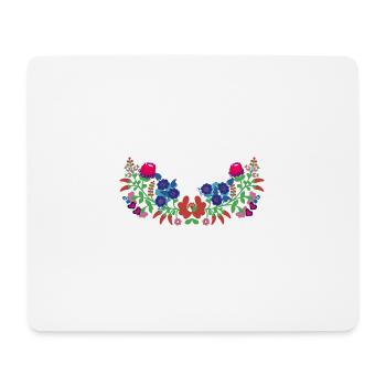 ungarische blumen,Ranke,floral,blau,Blumen - Mousepad (Querformat) - Weiß - Vorne