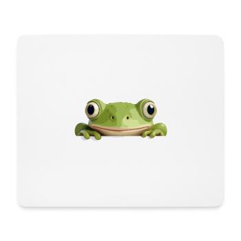 grenouille jeter un coup d’œil mignon adorable drôle animal dessin animé - Tapis de souris (format paysage) - blanc - Devant