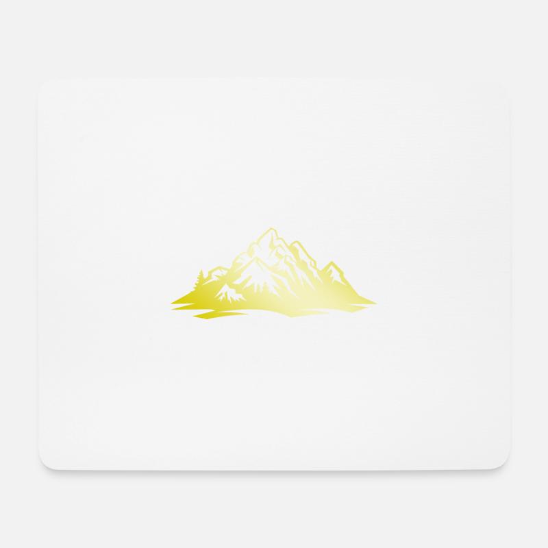 Berge Gold silhouette Natur - Mousepad (Querformat) - Weiß