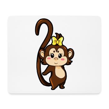 Paire de singes pour partenaires - Femelle - Tapis de souris (format paysage) - blanc - Devant