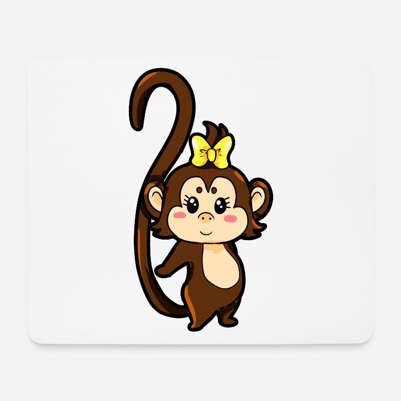 Affenpaar für Partner - Weiblich - Mousepad (Querformat) - Weiß