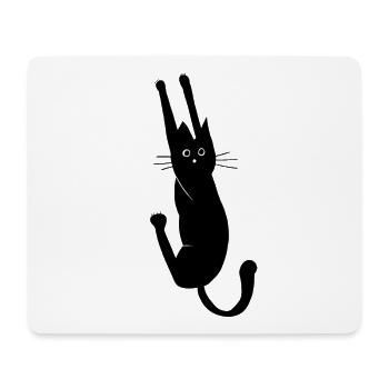 Katze Mietze Miau Kater schwarze Katze - Mousepad (Querformat) - Weiß - Vorne
