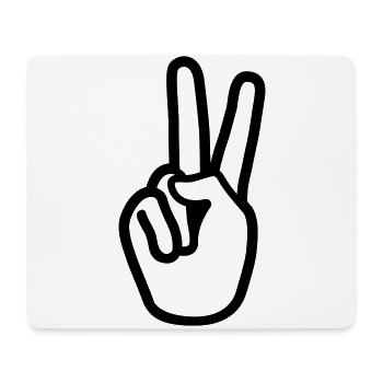Hand Peace - Mousepad (Querformat) - Weiß - Vorne