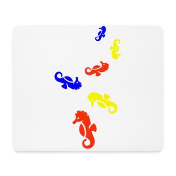 Seepferd Bunt - Mousepad (Querformat) - Weiß - Vorne