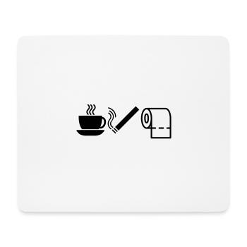 Design "Kaffee, Kippe, Klopapier" - Mousepad (Querformat) - Weiß - Vorne