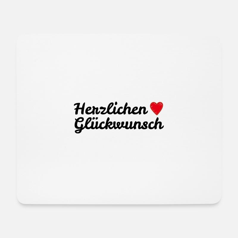 Herzlichen Glückwunsch - Mousepad (Querformat) - Weiß