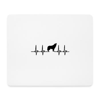 Wolf Herzschlag Wölfe EKG Geschenk - Mousepad (Querformat) - Weiß - Vorne