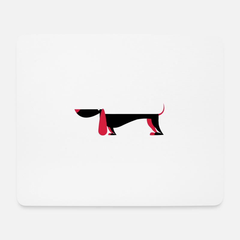 Hund - Mousepad (Querformat) - Weiß