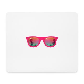 Lunettes de soleil d'été - Tapis de souris (format paysage) - blanc - Devant