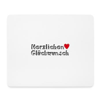 Herzlichen Glückwunsch Geschenk - Mousepad (Querformat) - Weiß - Vorne