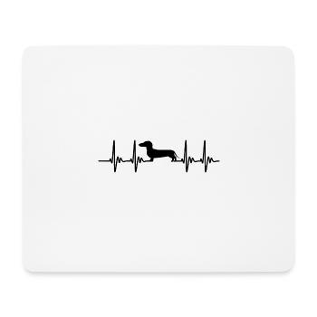 Dog dachshund heartbeat gift - Mouse Pad (horizontal) - white - Front