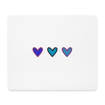 HERZ. HERZ. VALENTINSTAG. LIEBE. LIEBE. HERZ - Mousepad (Querformat) - Weiß - Vorne