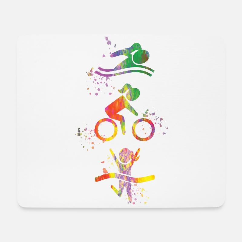 Wasserfarben Frauen Triathlon - Mousepad (Querformat) - Weiß