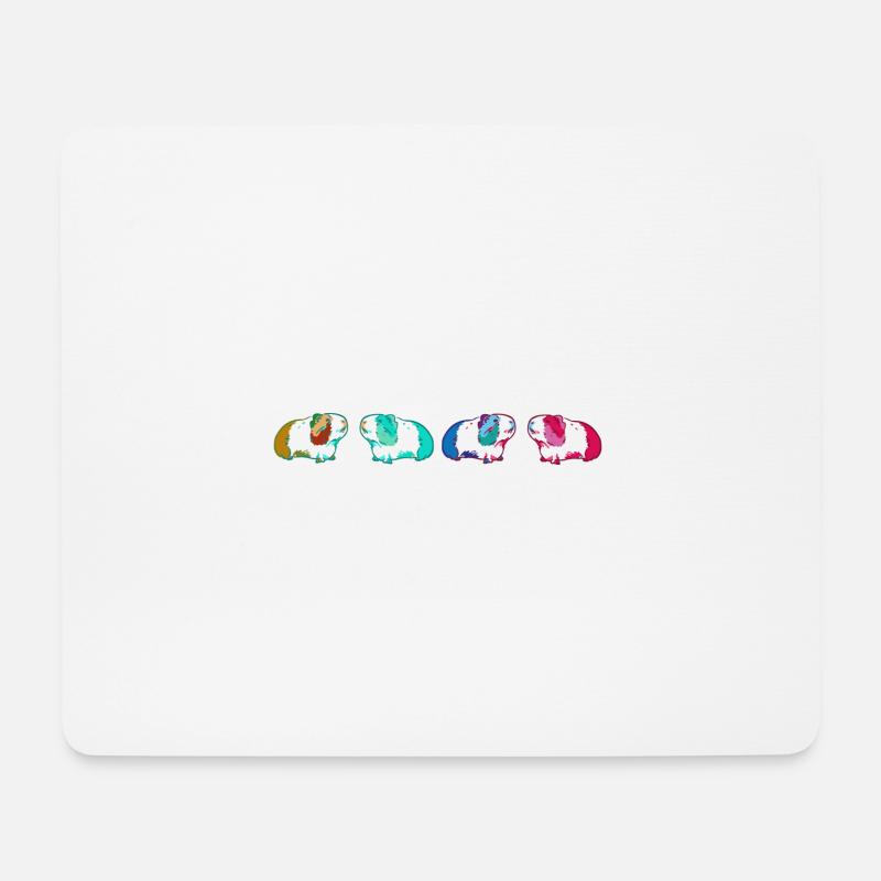 meerschweinchen,reihe,bunt,illustration - Mousepad (Querformat) - Weiß