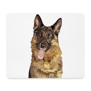 Deutscher Schäferhund - Mousepad (Querformat) - Weiß - Vorne