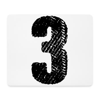 Maillot numéro 3 - Tapis de souris (format paysage) - blanc - Devant