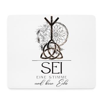 HIPPIE Mandala with CELTIC KNOT Triquetta - Mouse Pad (horizontal) - white - Front