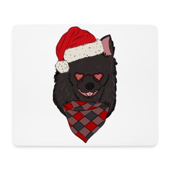 Chihuahua Chi Langhaar Weihnachten Weihnachtsmütze - Mousepad (Querformat) - Weiß - Vorne