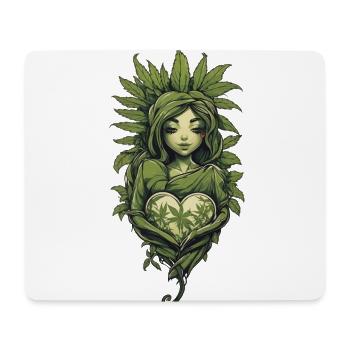 Pflanzenliebe mit Herz Aesthetic Design - Mousepad (Querformat) - Weiß - Vorne