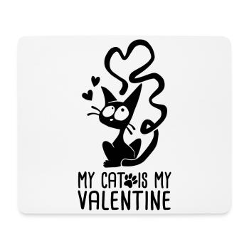 My cat is my valentine - Tapis de souris (format paysage) - blanc - Devant